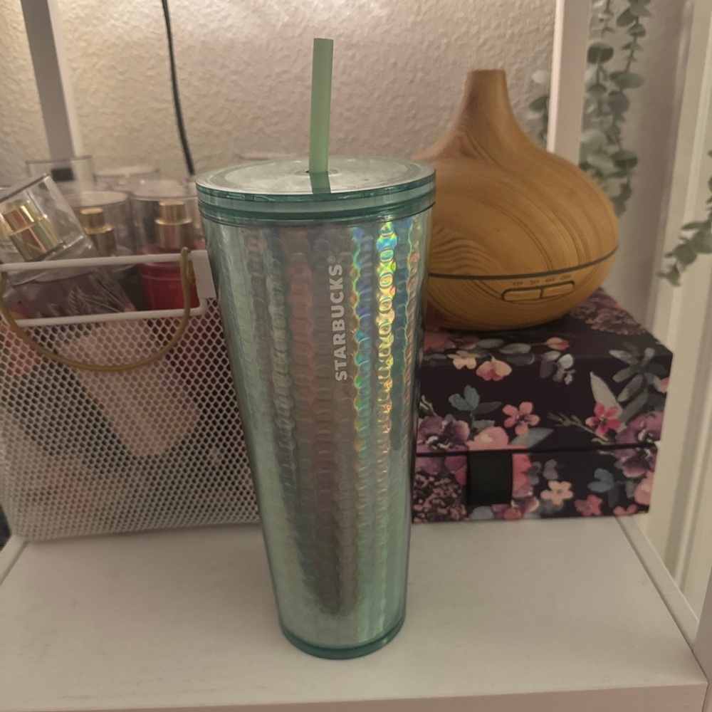 Starbucks 24oz - iridescent teal blue tumbler
